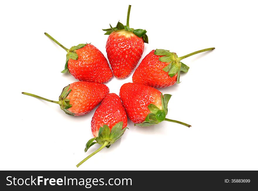 Group of strawberry on white background