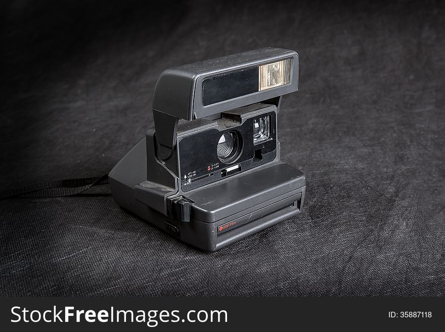 Creating instant photo camera on a black background