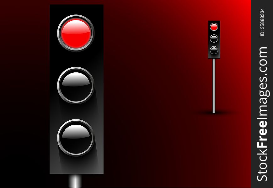 Traffic light with red stop light