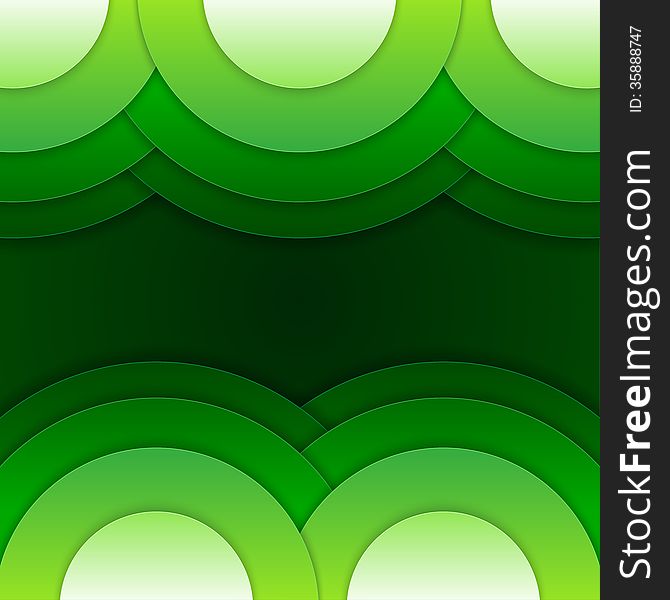 Abstract Green Round Shapes Background