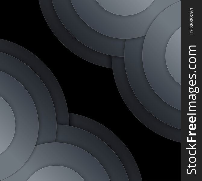 Abstract dark grey paper circles background. RGB EPS 10