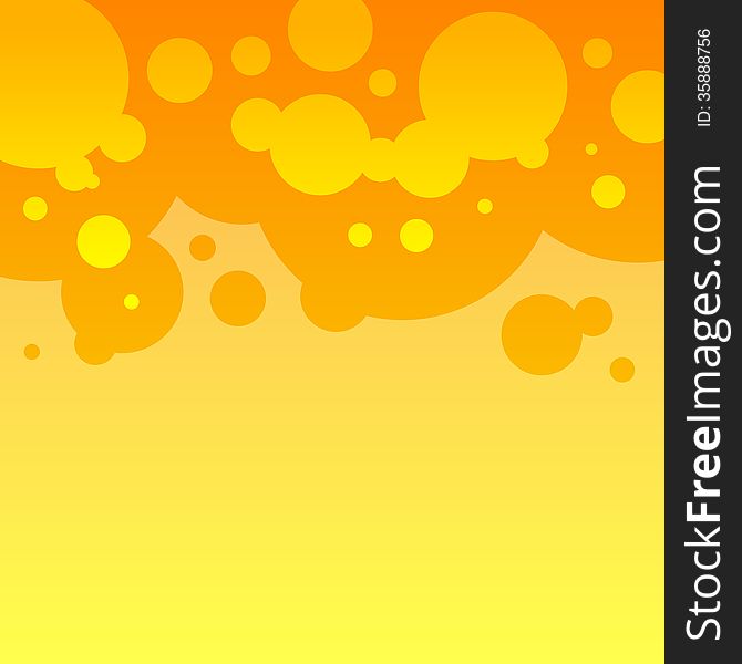 Abstract orange and yellow round bubbles