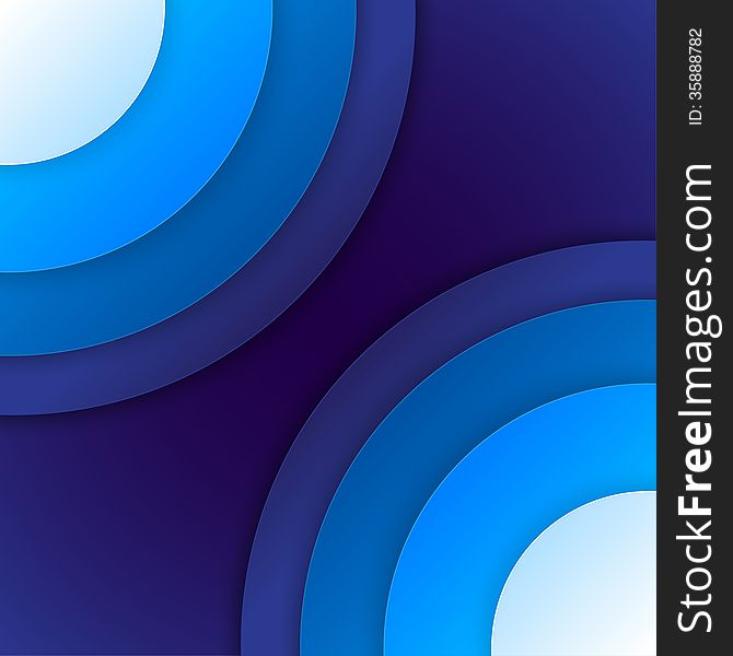 Abstract Blue Paper Circles Background