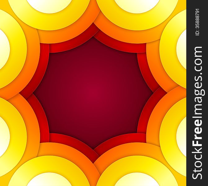 Abstract Red And Orange Circles Vector Background