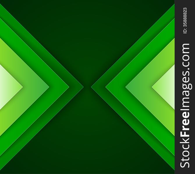 Abstract green triangle shapes background