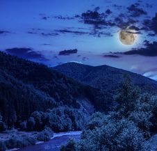 Mountain River Near Forest Royalty Free Stock Image Mountain River Near Forest Royalty Free Stock Image