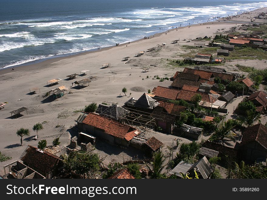 Parangtritis beautiful beaches in the district of Bantul, Yogyakarta, Indonesia