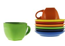 Normal And Turned Color Cups Stock Photography Normal And Turned Color Cups Stock Photography