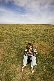 Girl On The Meadow Royalty Free Stock Photo Girl On The Meadow Royalty Free Stock Photo