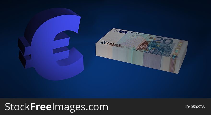 Twenty EURO stack