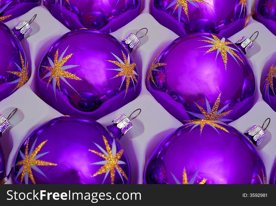 Christmas balls decorations in box