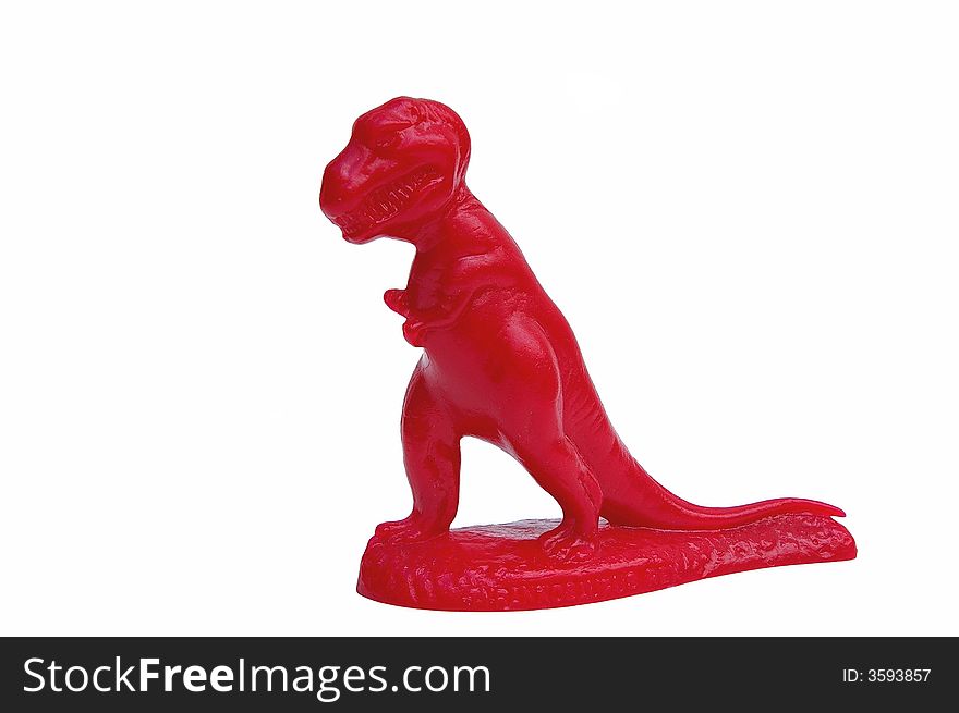 Wax mold of a red Tyrannosaurus Rex dinosaur. Wax mold of a red Tyrannosaurus Rex dinosaur