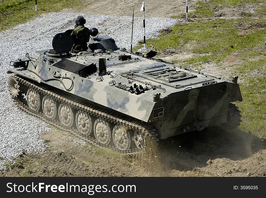 Russian armed armored caterpillar retriever (MTLB). Russian armed armored caterpillar retriever (MTLB).