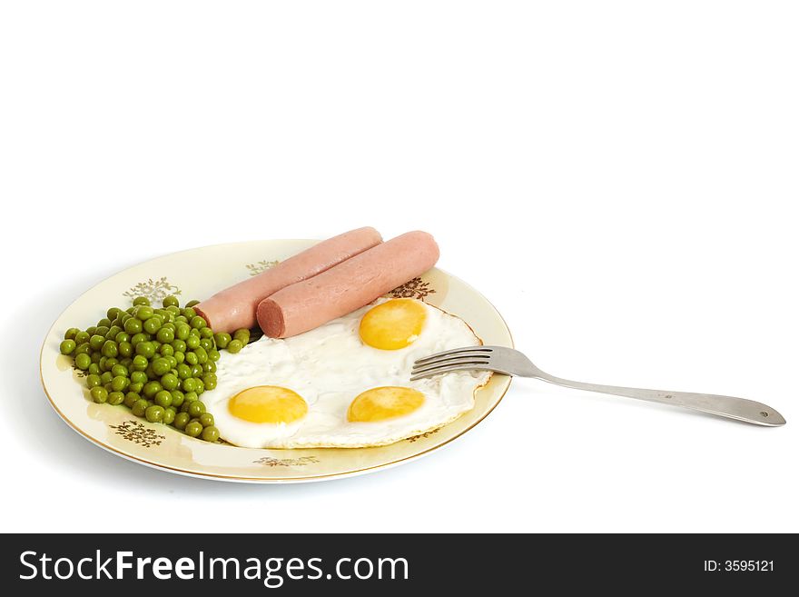 An image of eggs and hot dog