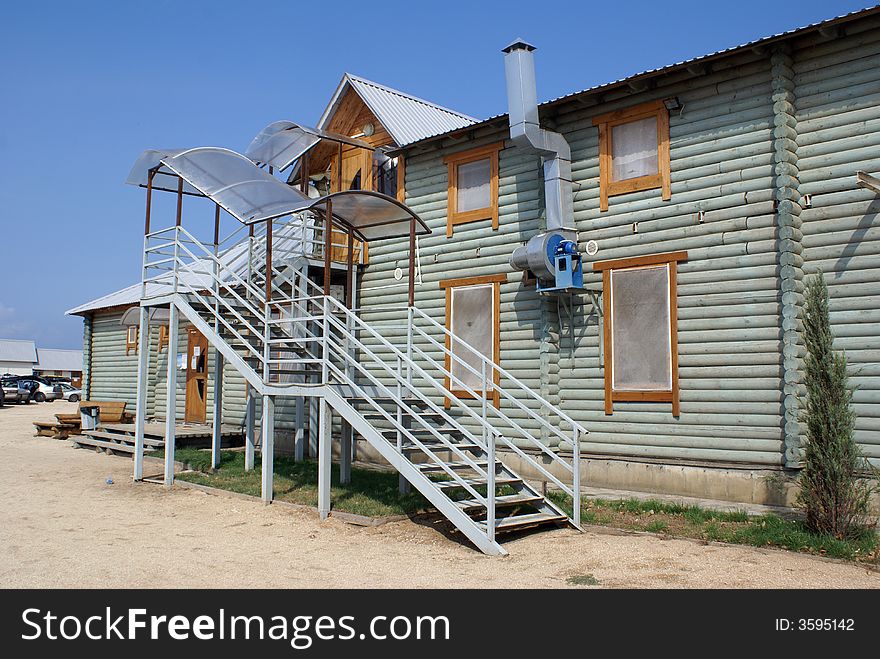 Big wooden house on the Azov sea coiast, Russia
