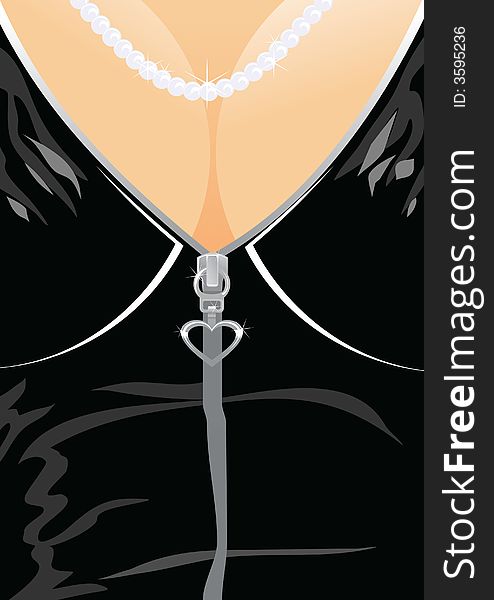 Vector necklace on feminine bosom