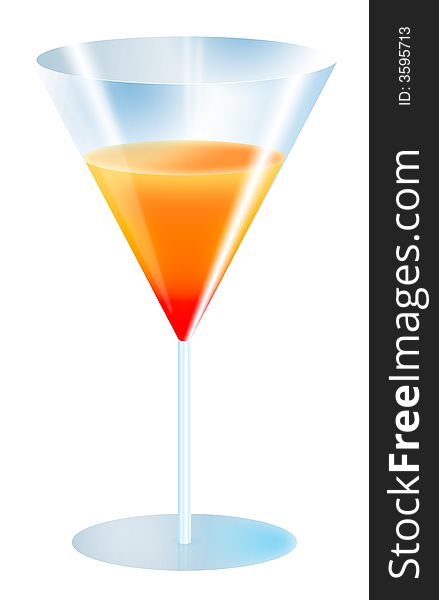 Isolated orange Coctail drink illustration