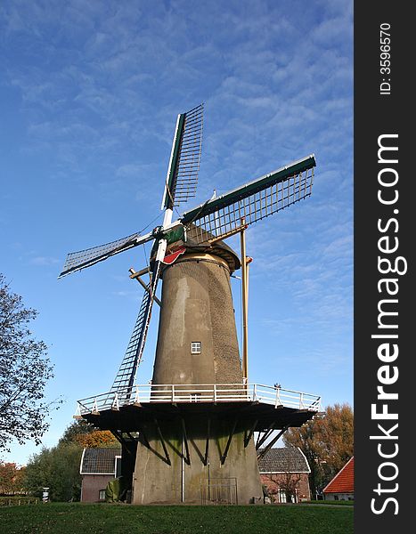 Traditional Dutch windmill in Holland