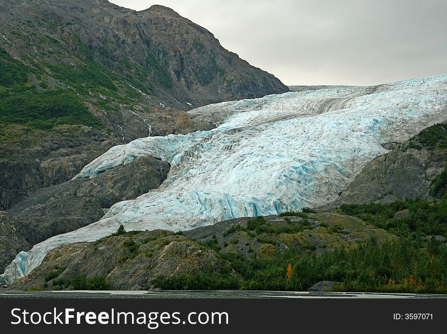 Glacier moving in Alaskan wilderness. Glacier moving in Alaskan wilderness