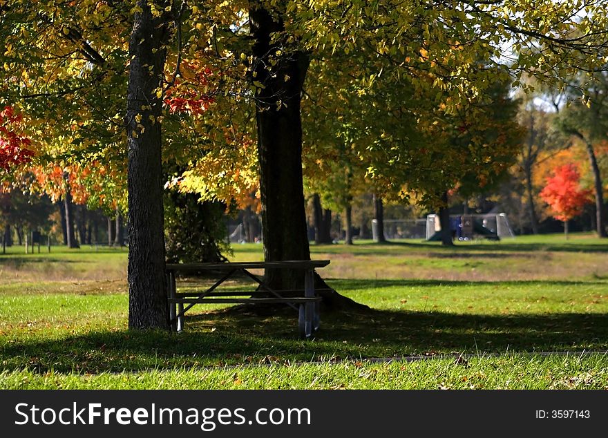 Beautiful autumn scene in a park in michigan. Beautiful autumn scene in a park in michigan