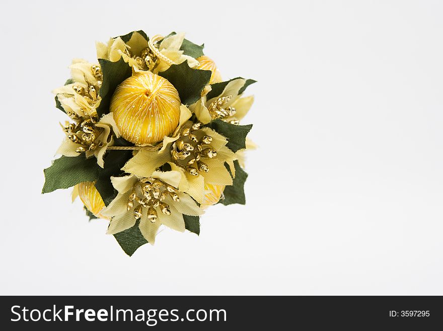 Christmas decoration of flowers isolated on light background