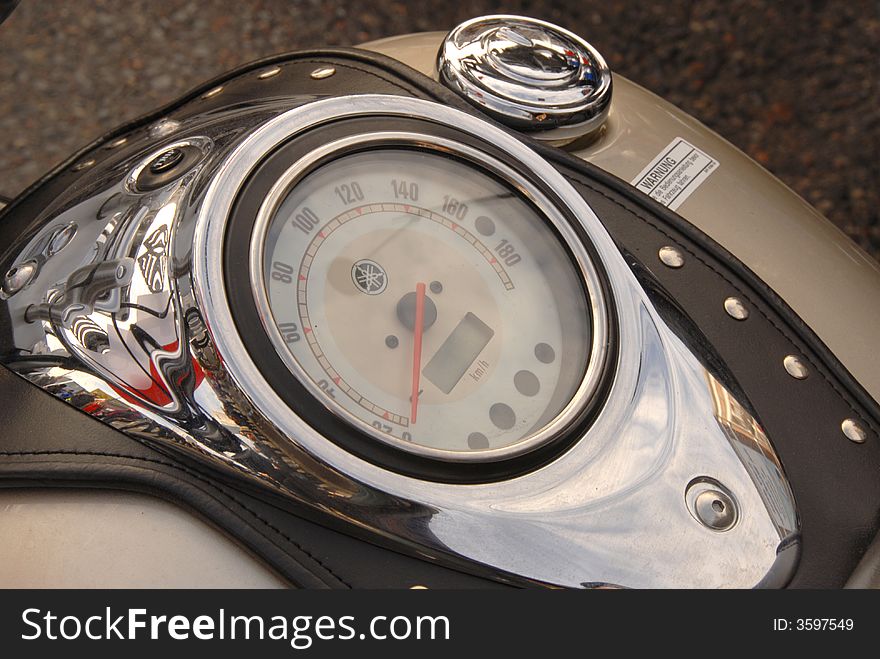Speedometer of a chrome with old motor
