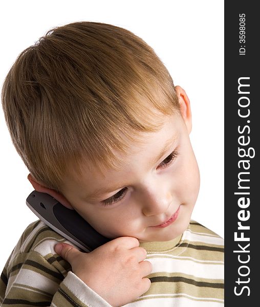 Little Boy Speaks By Phone