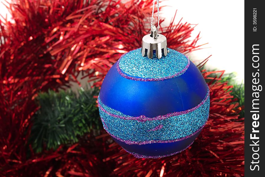 Christmas Blue Ornaments And R
