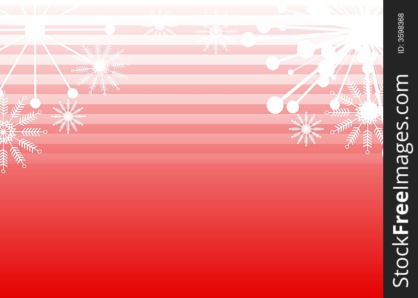 A background illustration featuring stripes with snowflakes set against red gradient. A background illustration featuring stripes with snowflakes set against red gradient