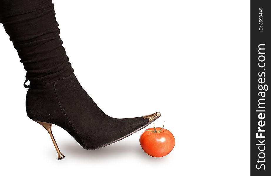 Black Boots And Tomato