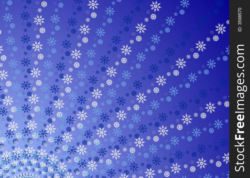 Blue Snowflake Stripes Pattern