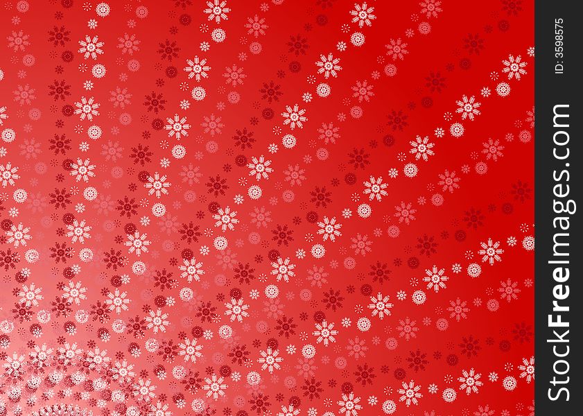 A background pattern featuring stripes of red and white snowflakes set against red gradient background. A background pattern featuring stripes of red and white snowflakes set against red gradient background