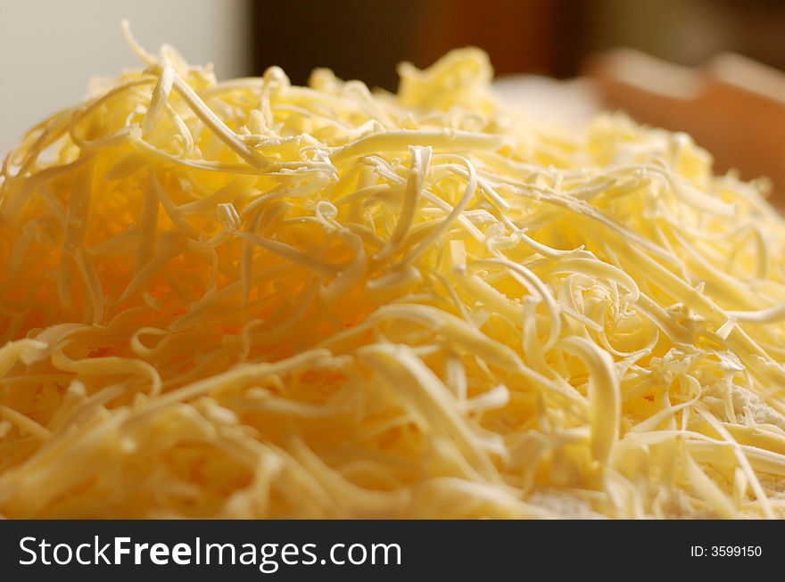 Home cooking: freshly grated butter used for baking cookies