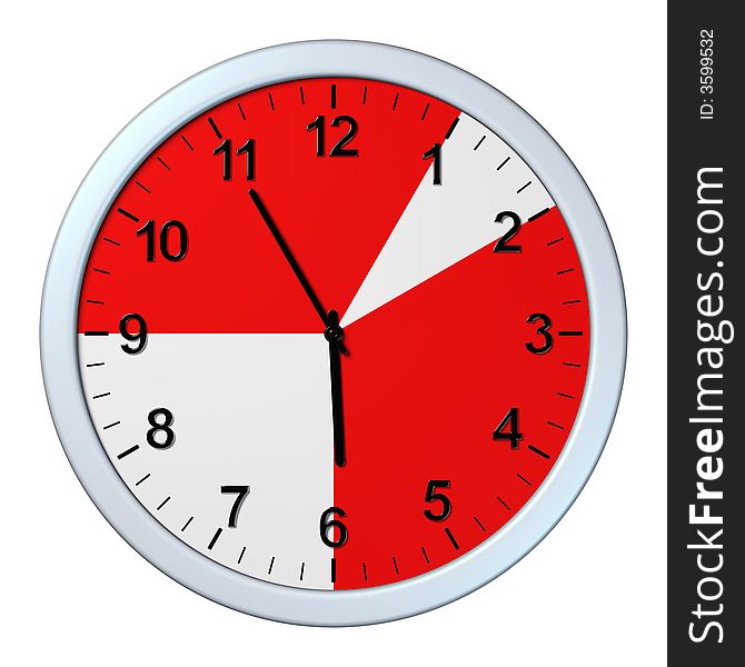 Clock with colored business time. Clock with colored business time