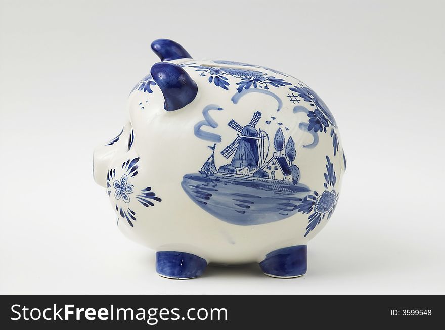 Piggy bank - decorative statuette covered with traditional Dutch ornaments