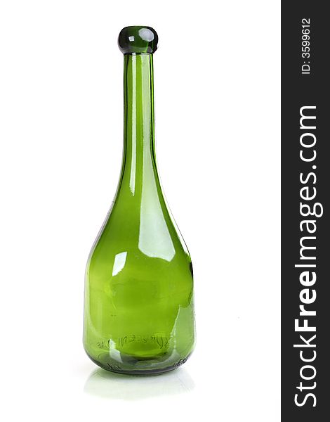 Bottle for wine, on a white background