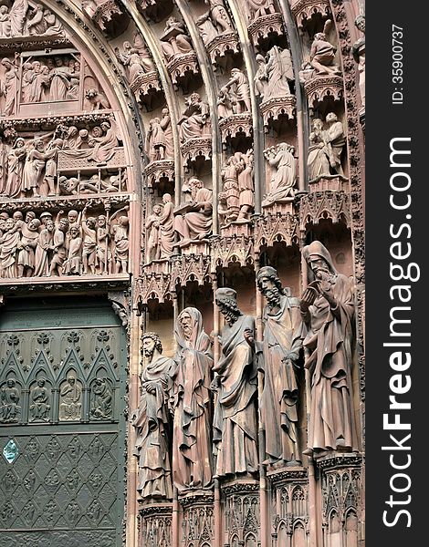 Fragment of the North Portal of the Cologne Cathedral, Germany