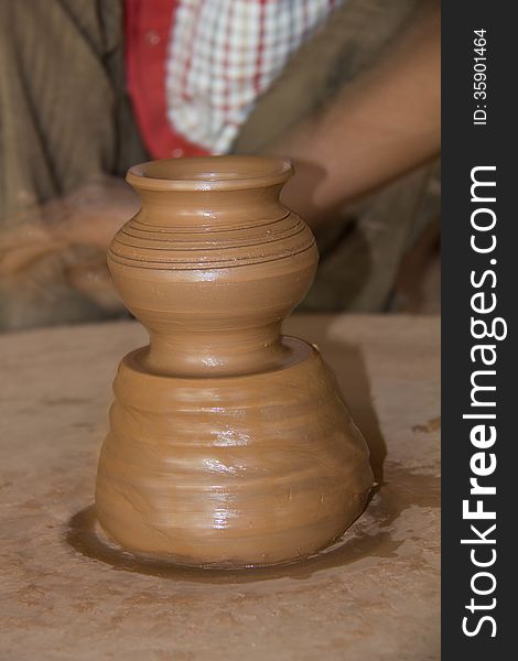 Jars/cups made up of clay by pottery process. Jars/cups made up of clay by pottery process