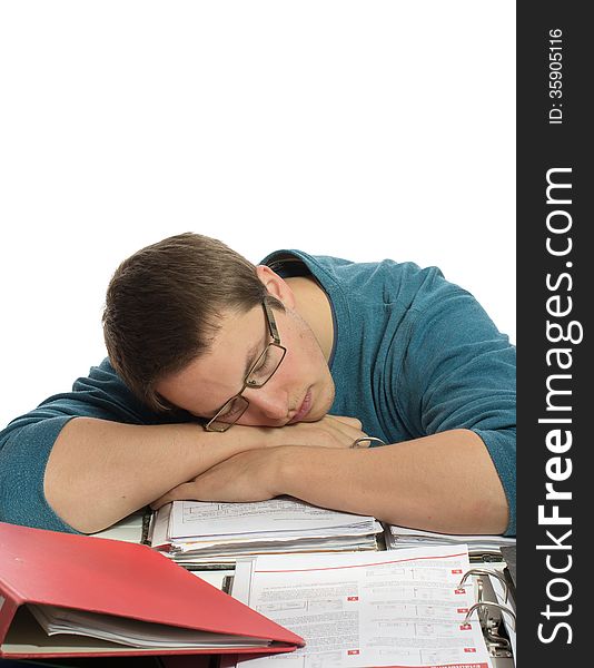 One man fell asleep over too much boring paperwork