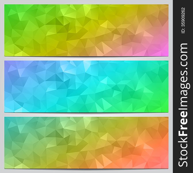 Vector Set Of Multicolor Banners With Abstract