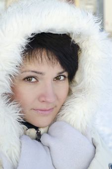 Winter Portrait Of Young Woman Royalty Free Stock Photo