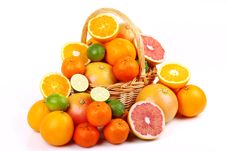 Mixed Citrus Fruit In Wicker Basket Royalty Free Stock Photo Mixed Citrus Fruit In Wicker Basket Royalty Free Stock Photo