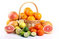 Mixed Citrus Fruit In Wicker Basket Stock Photos Mixed Citrus Fruit In Wicker Basket Stock Photos