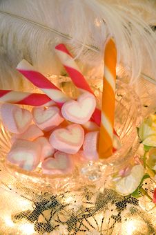 Pink Heart Marshmallow Stock Image