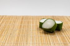 Thai Dessert Sweet Coconut Milk On Banana Leaf &x28;Kanom Tako&x29; Royalty Free Stock Photography Thai Dessert Sweet Coconut Milk On Banana Leaf &x28;Kanom Tako&x29; Royalty Free Stock Photography