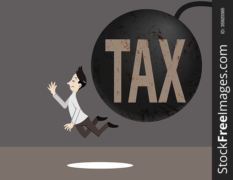 The tax sign crashed the man toward. The tax sign crashed the man toward