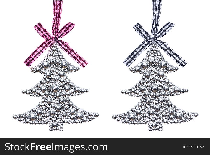 Silver Christmas tree decorations