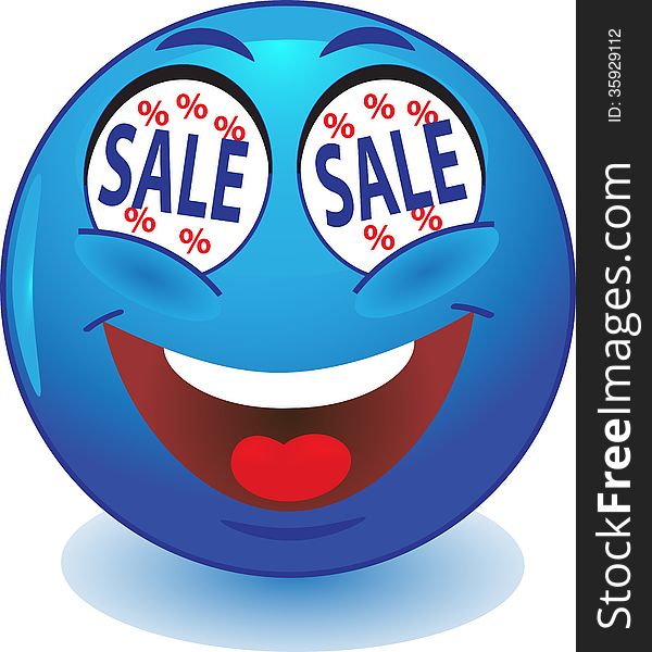 Stock Image - Blue Smiley SALE