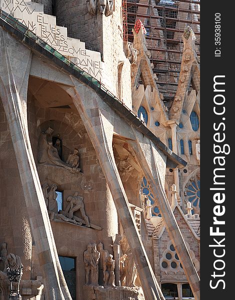 Death Facade of the Sagrada Familia. Barcelona, Spain. Death Facade of the Sagrada Familia. Barcelona, Spain
