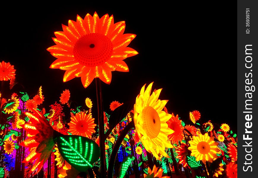 LED sun flowers in I-city Malaysia